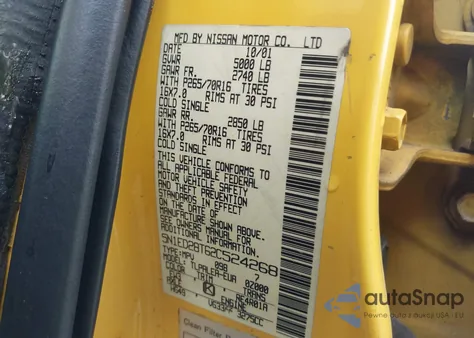 2002 Nissan Xterra Xe from USA, damaged, VIN 5N1ED28T62C524268